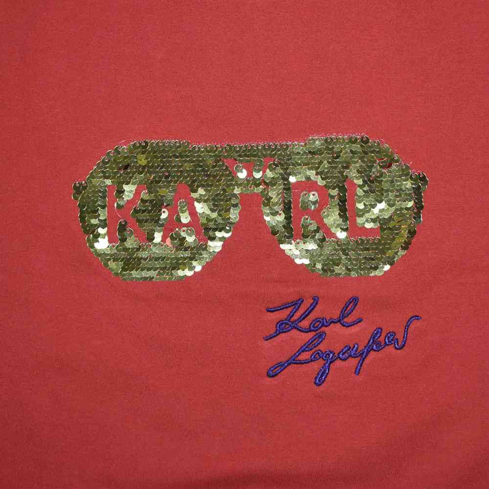 Karl Lagerfeld Red Premium Quality Women T-shirt-3