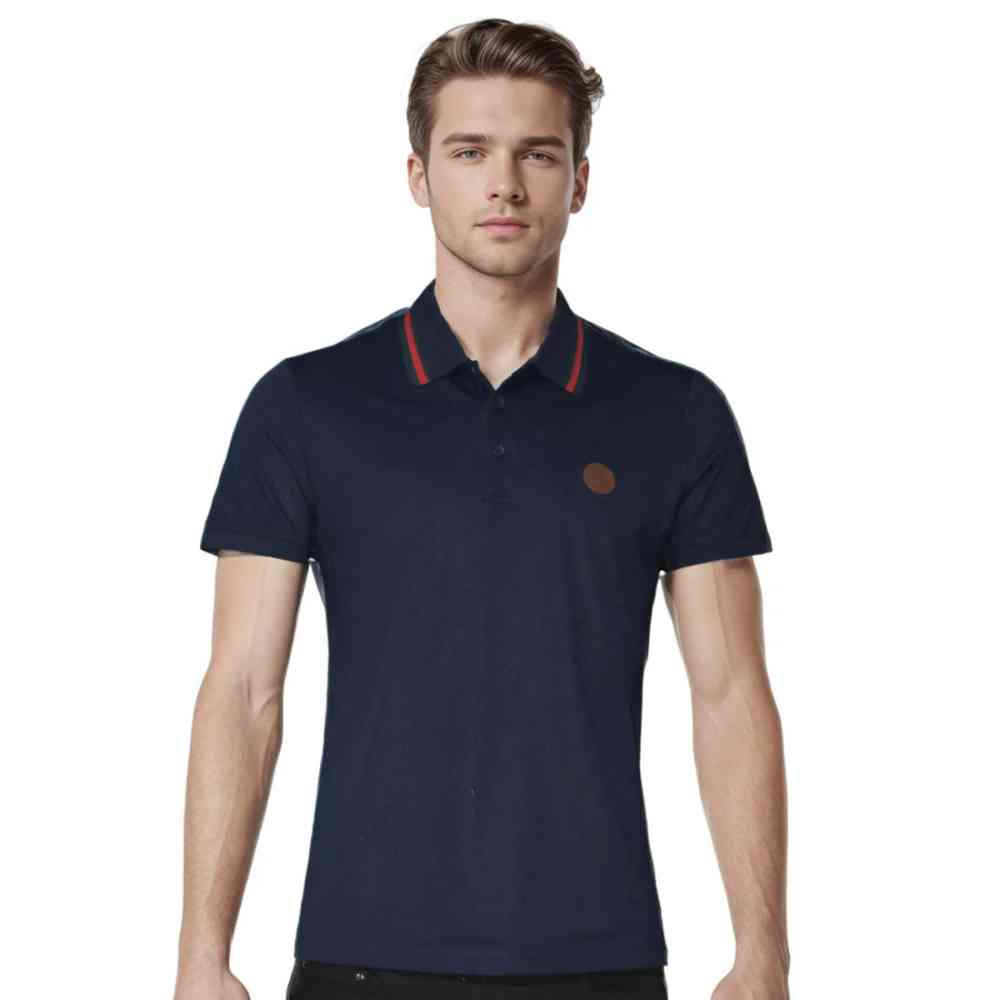 Dark Navy Blue Gucci White Premium Quality T-shirt