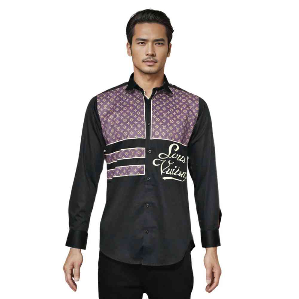 Louis Vuitton Black Premium Quality Men's Shirt-6