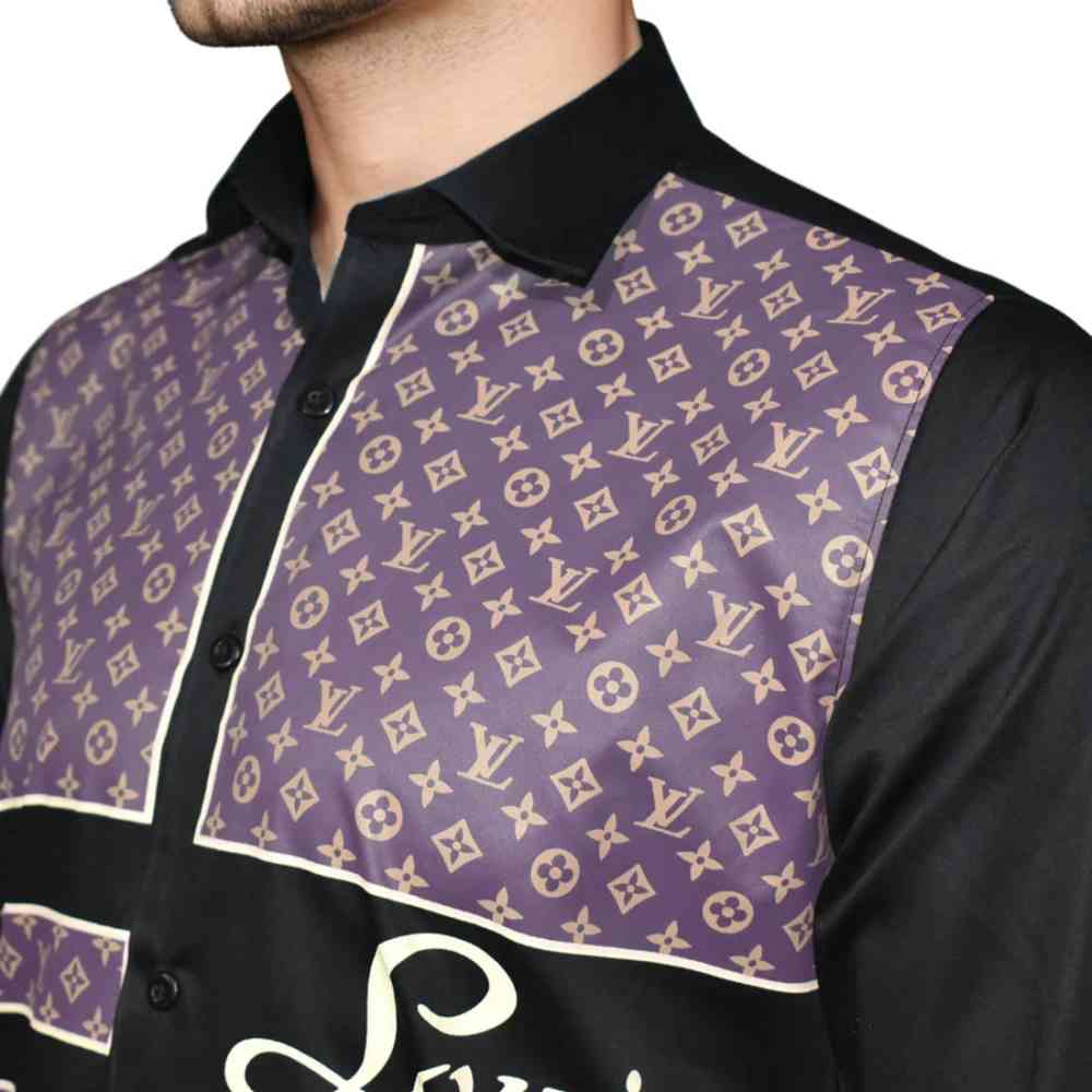 Louis Vuitton Black Premium Quality Men's Shirt-2