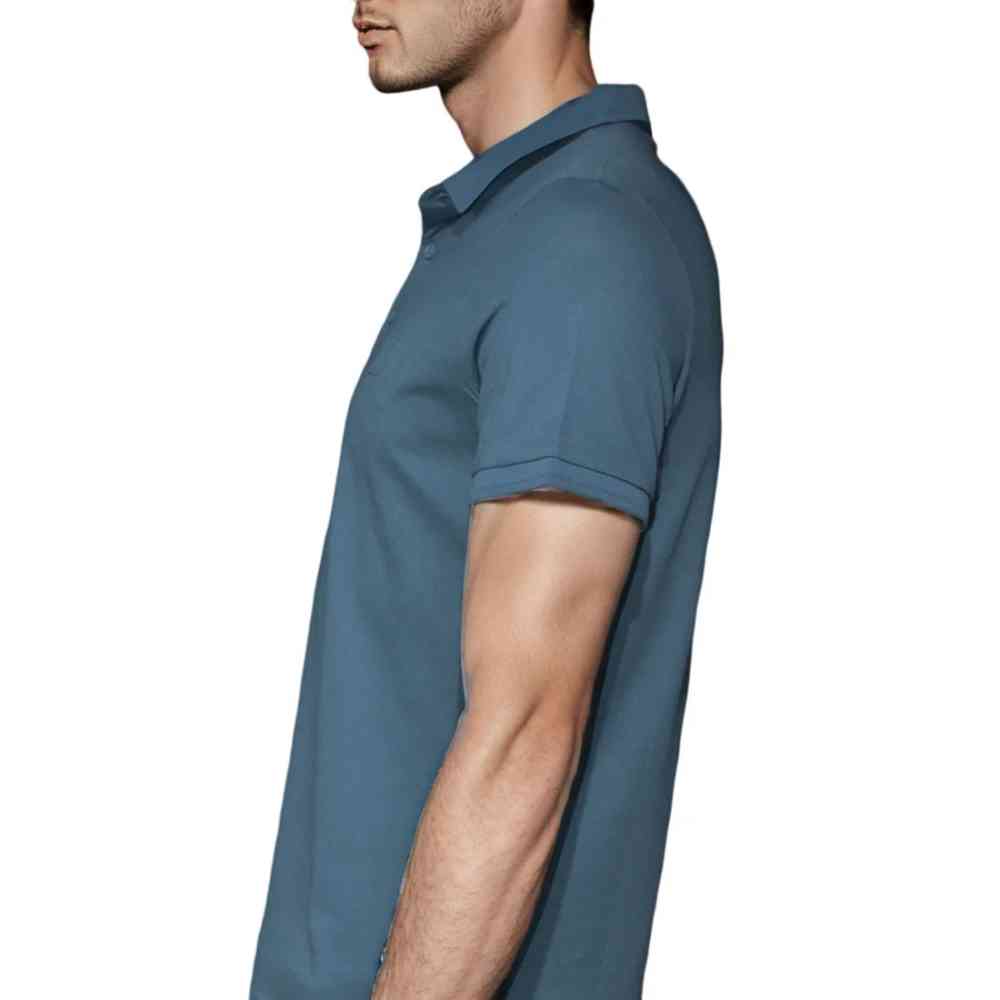 Louis Vuitton Embroidery Logo Blue Premium T-shirt-3