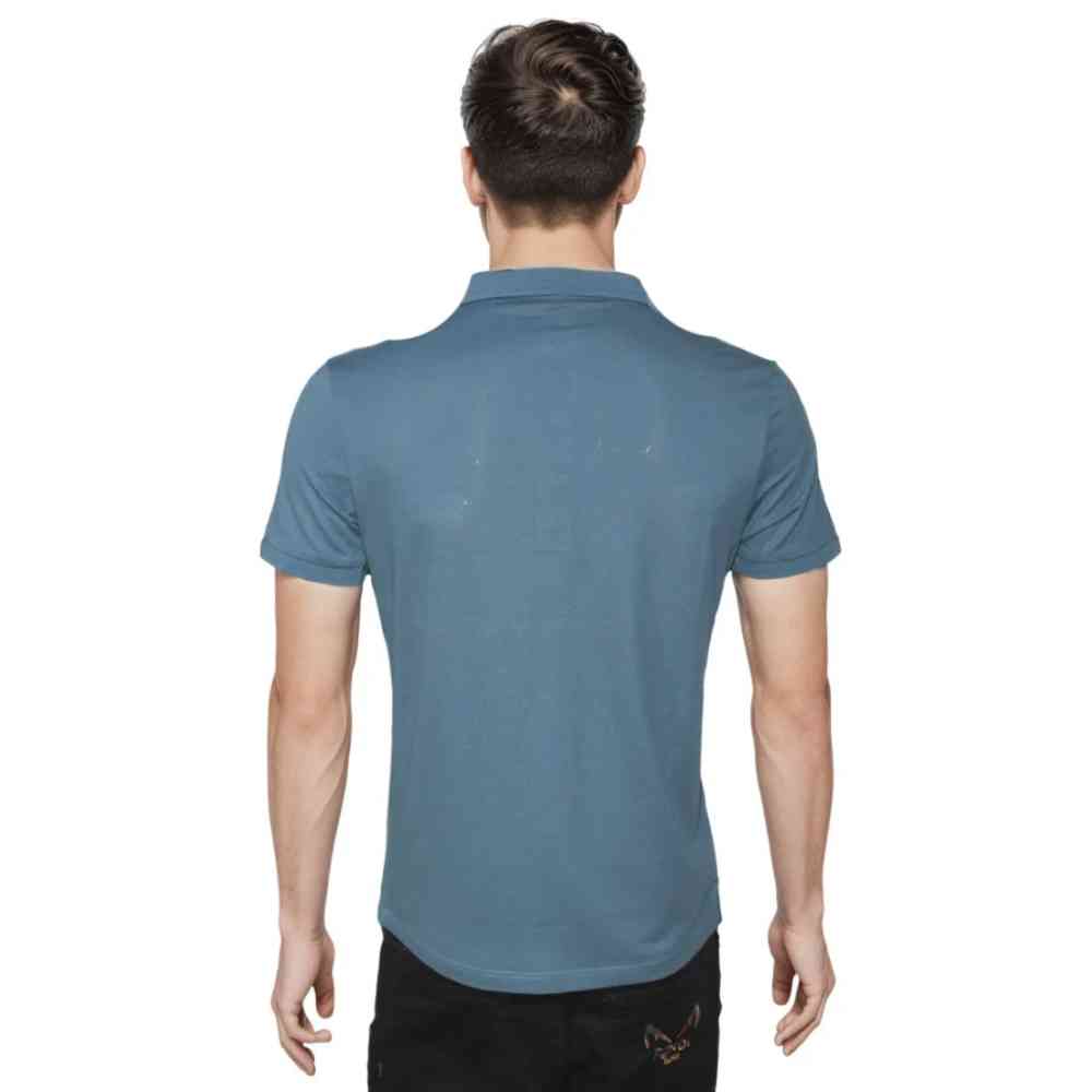 Louis Vuitton Embroidery Logo Blue Premium T-shirt-1