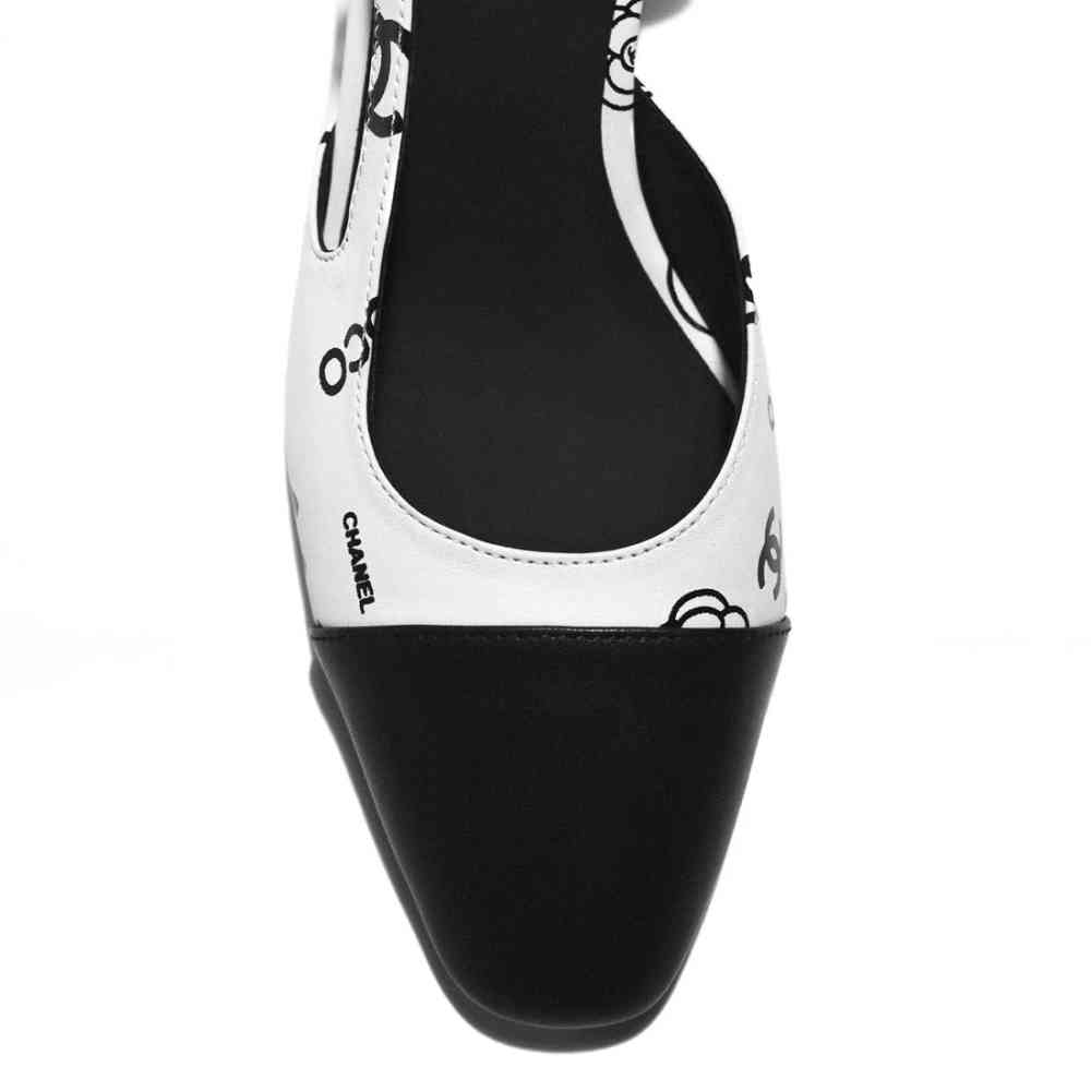 Chanel White & Black Premium Quality Heels Sandals-3