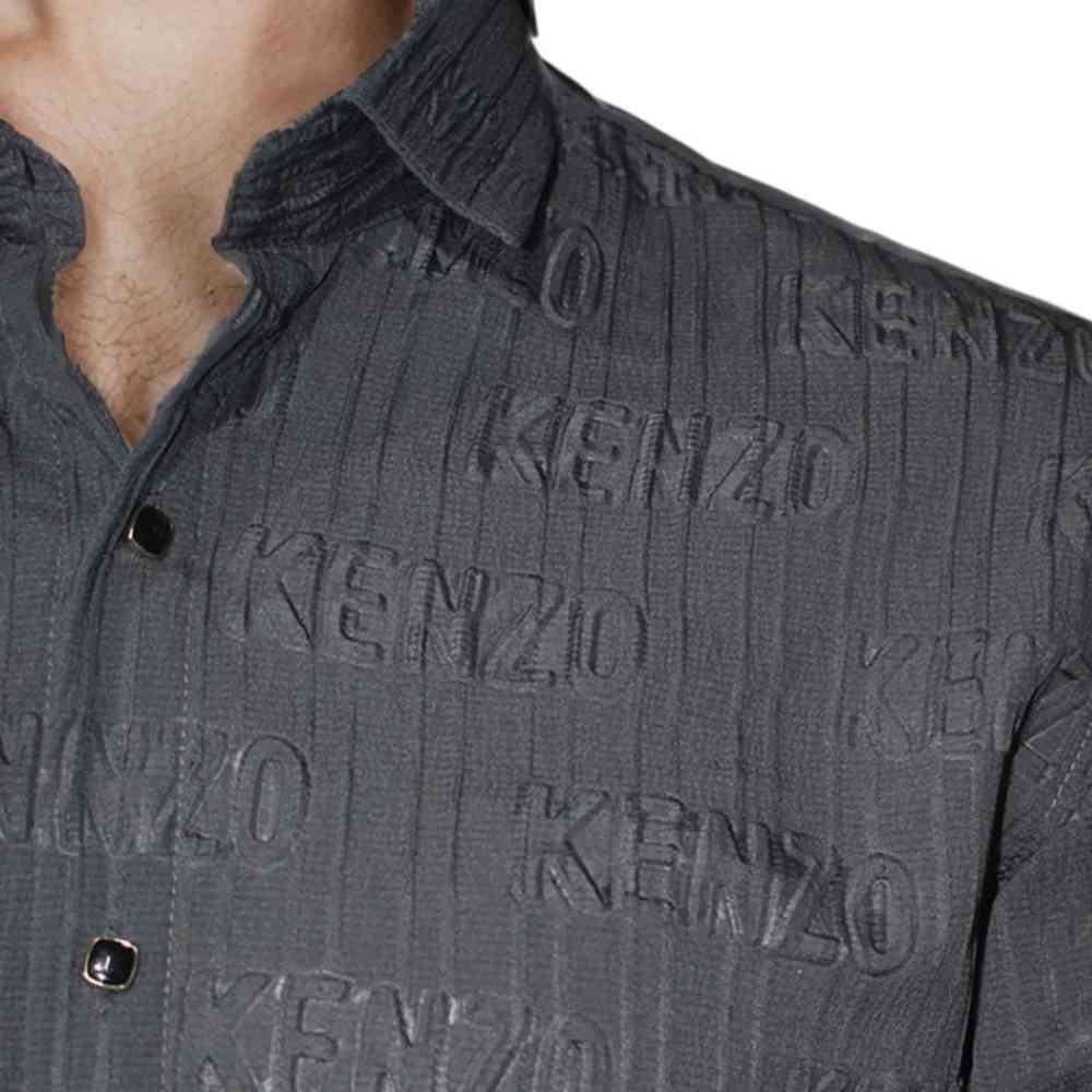 Kenzo Grey Premium Quality Designer Shirt-4