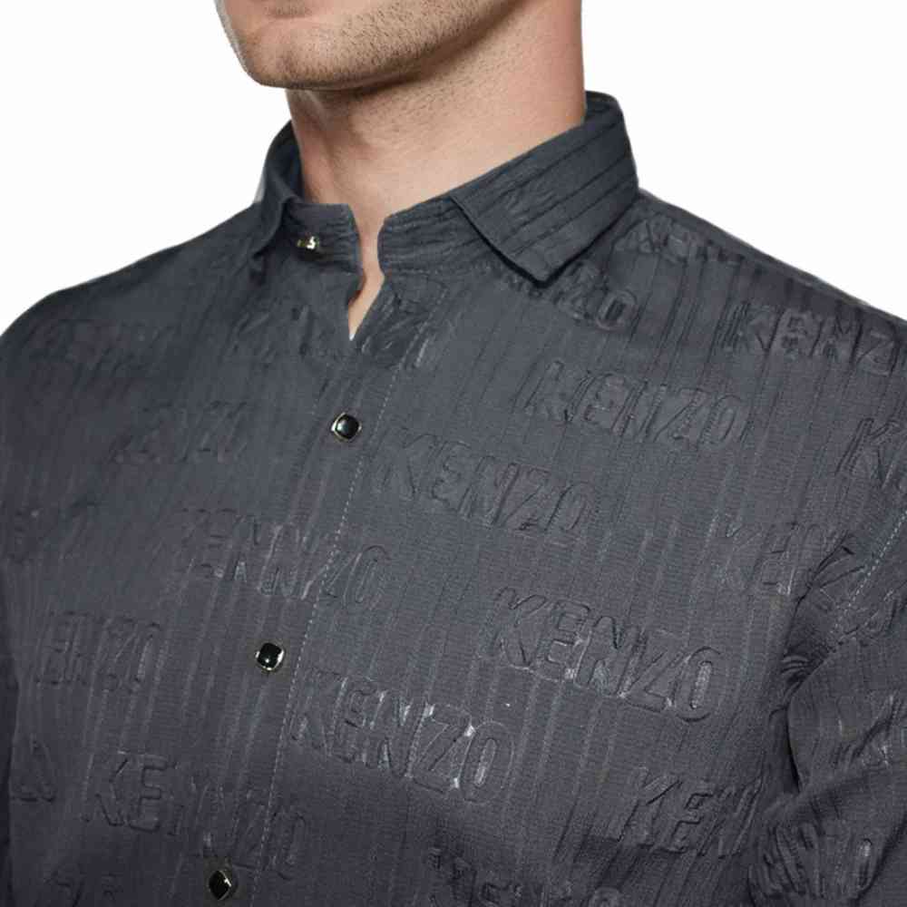 Kenzo Grey Premium Quality Designer Shirt-2