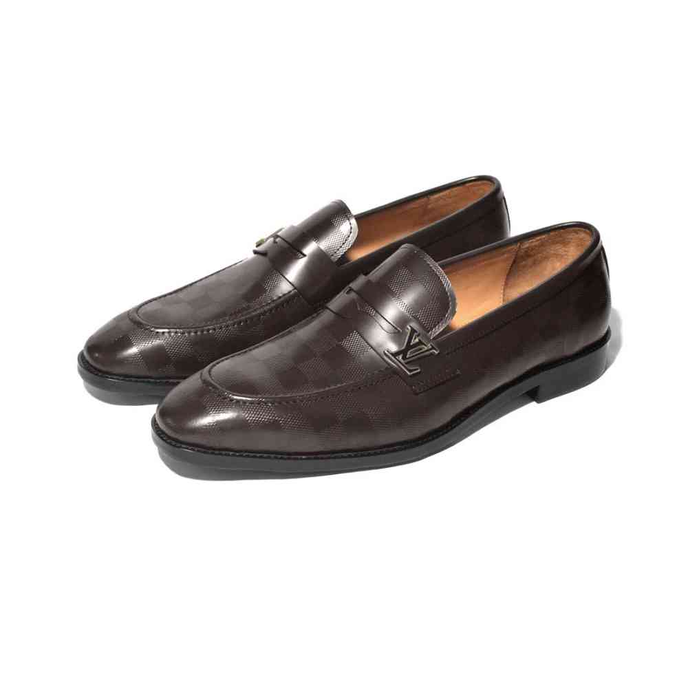 Brown Louis Vuitton Black Premium Quality Loafers