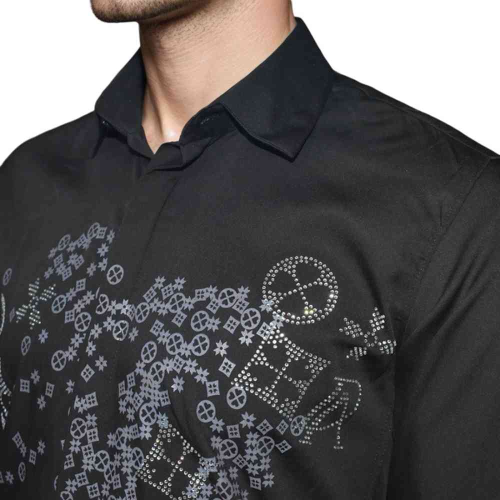 Louis Vuitton Black Premium Quality Designer Men's Shirt-2