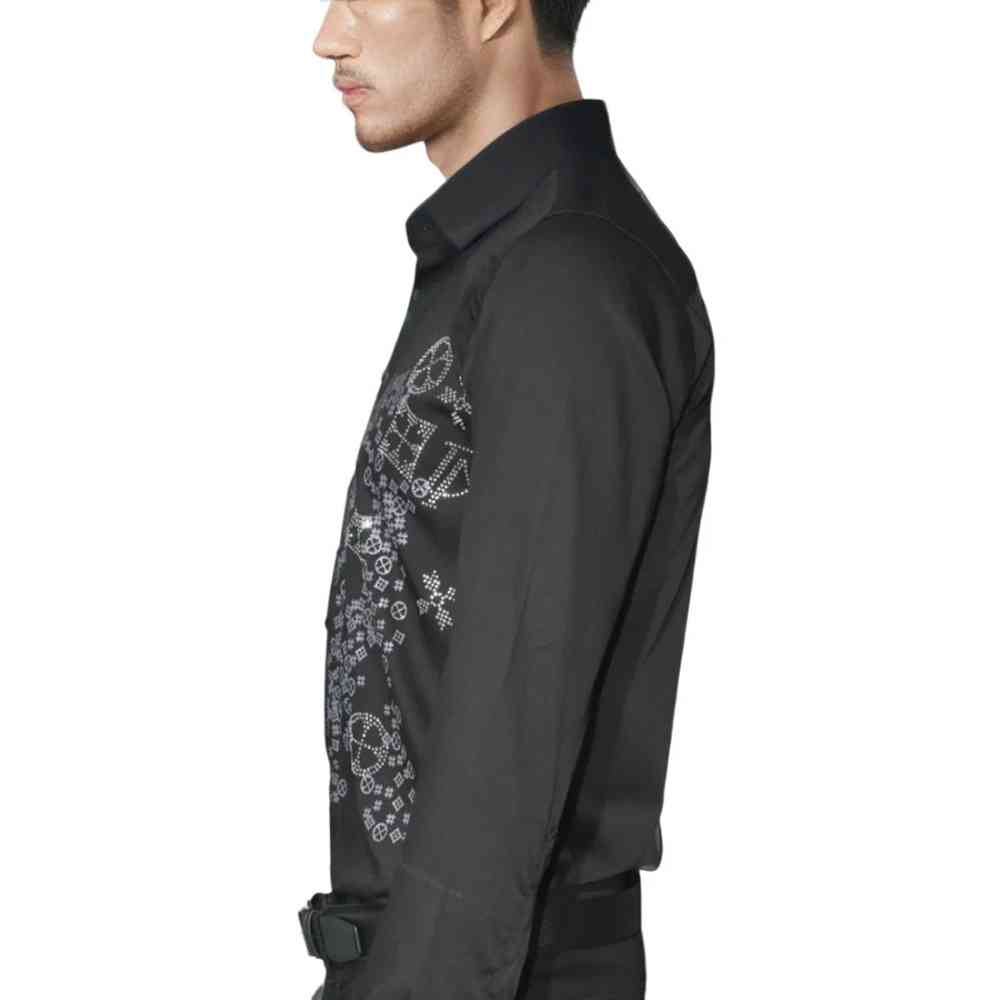 Louis Vuitton Black Premium Quality Designer Men's Shirt-3