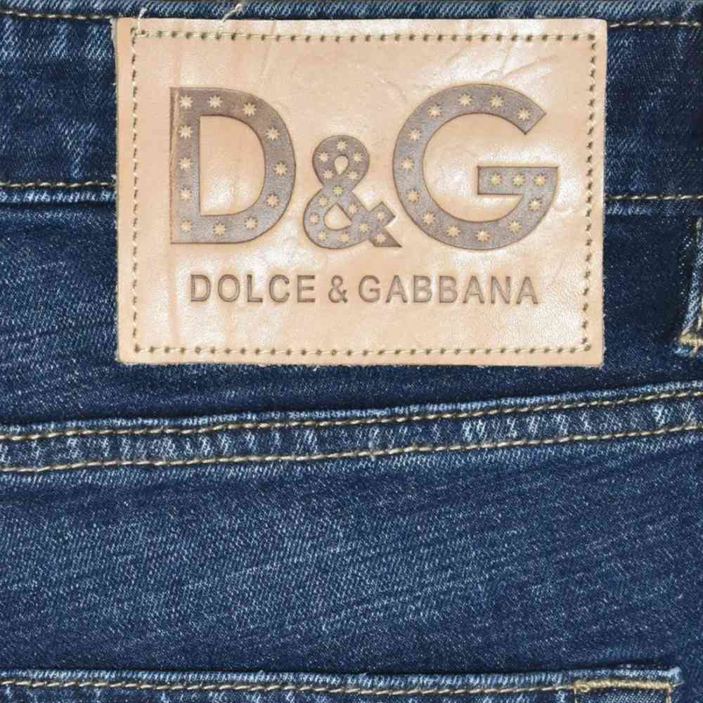 Dolce & Gabbana Dark Blue Ripped Denim Jeans-4