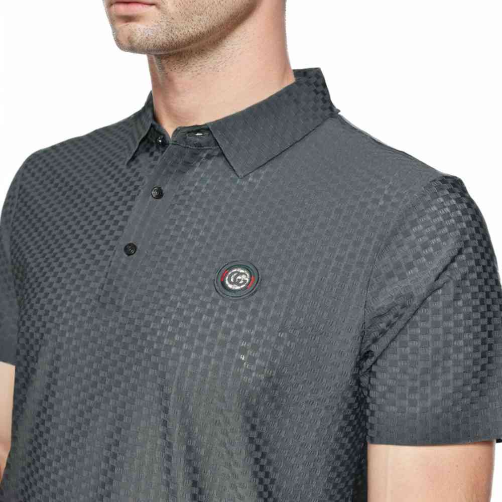 Gucci Embroidered logo Dark Green Premium Polo T-shirt-4