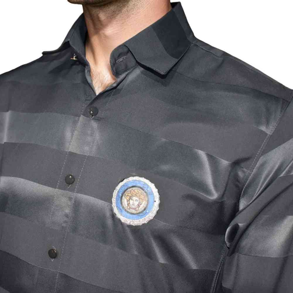 Versace Grey Premium Quality Designer Shirt-2