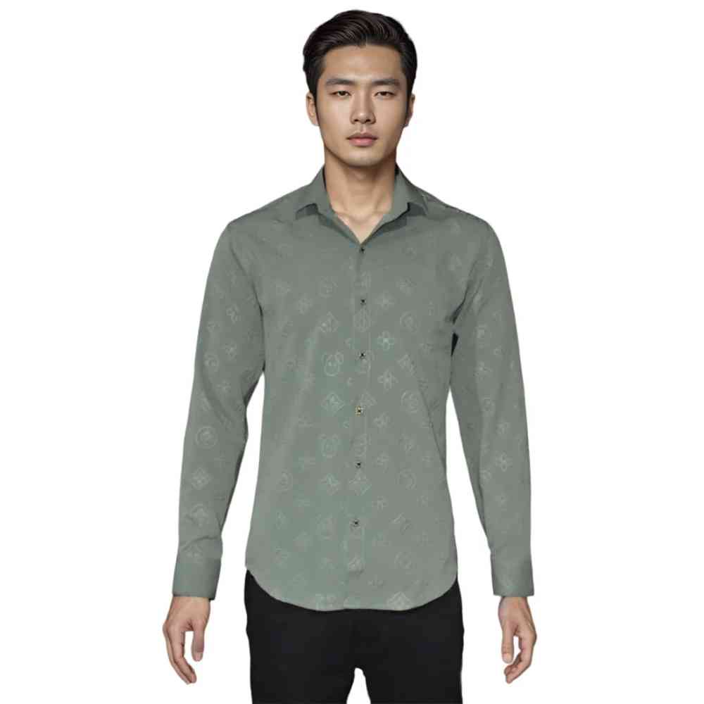 Louis Vuitton Green Premium Quality Men's Shirt-5