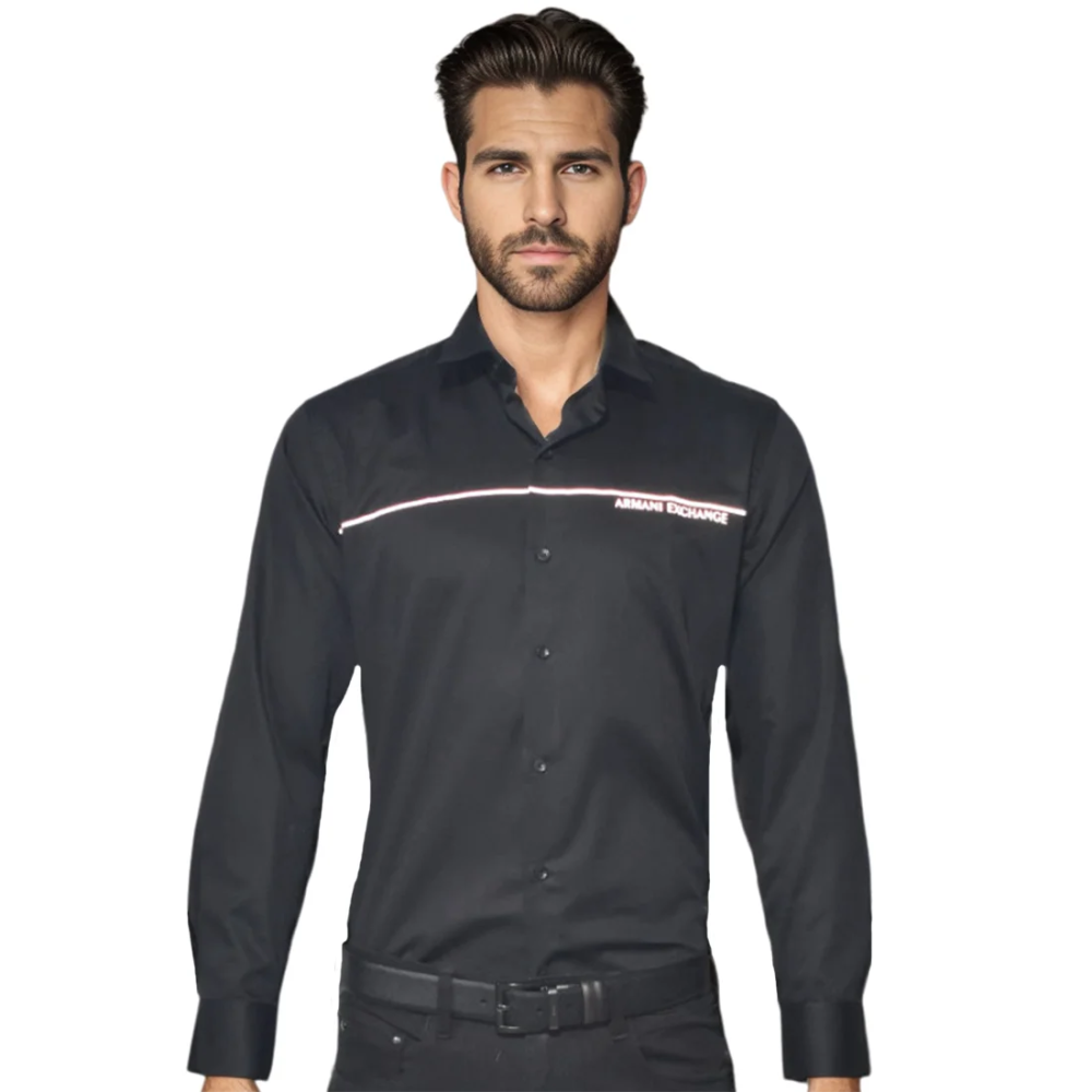 Black Armani Exchange White Premium Quality Shirt