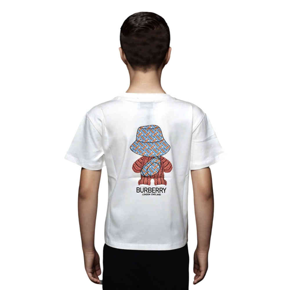 Burberry Teddy Print White Premium Kids T-shirt-1