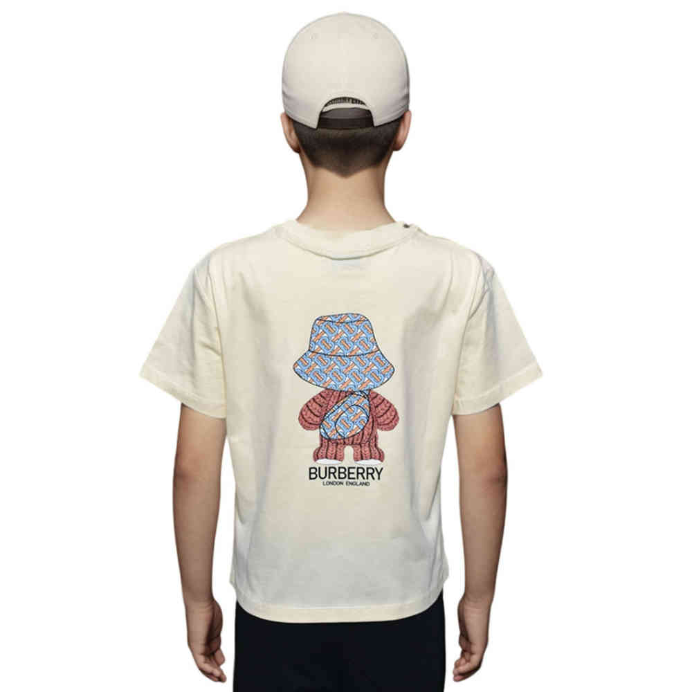 Burberry Teddy Print Cream Premium Kids T-shirt-1