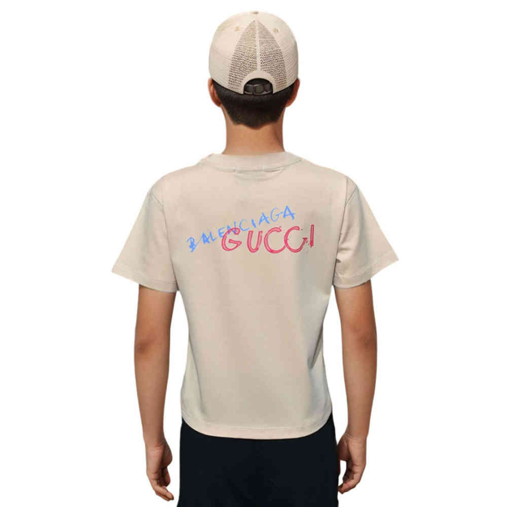 Gucci Brown Premium Quality Kid's T-shirt-thumb-1