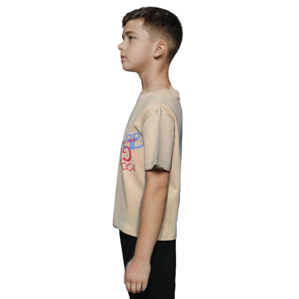 Gucci Brown Premium Quality Kid's T-shirt-thumb-2