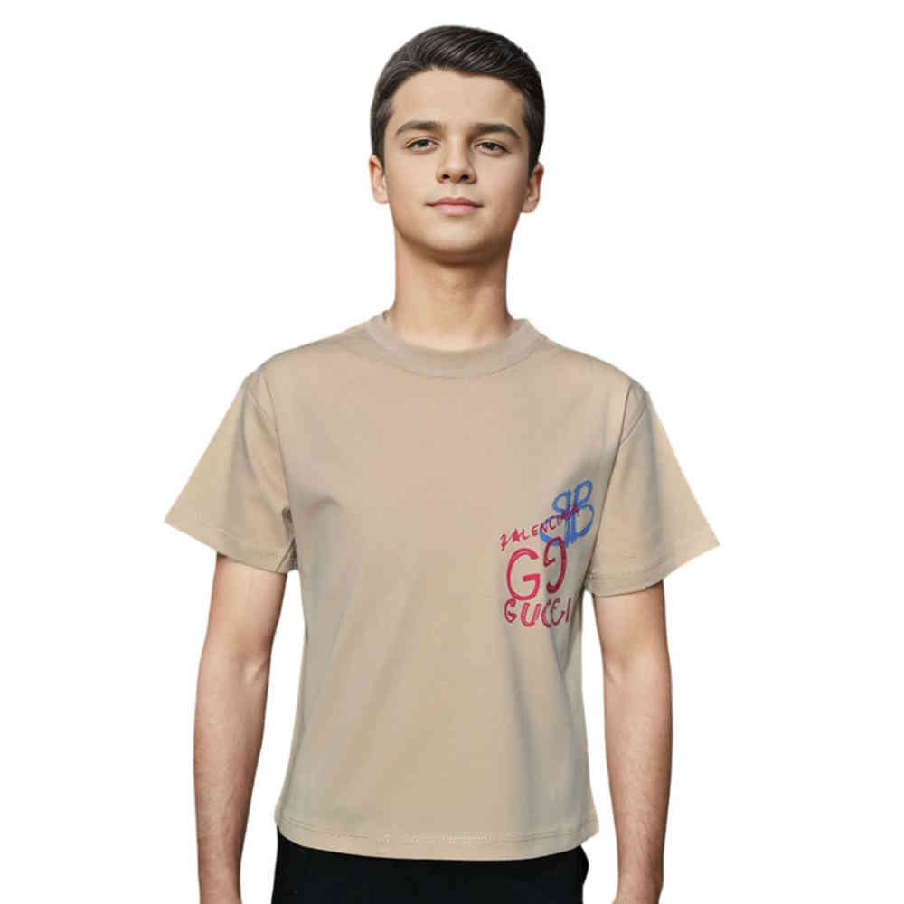 Brown Gucci White Premium Quality Kid's T-shirt
