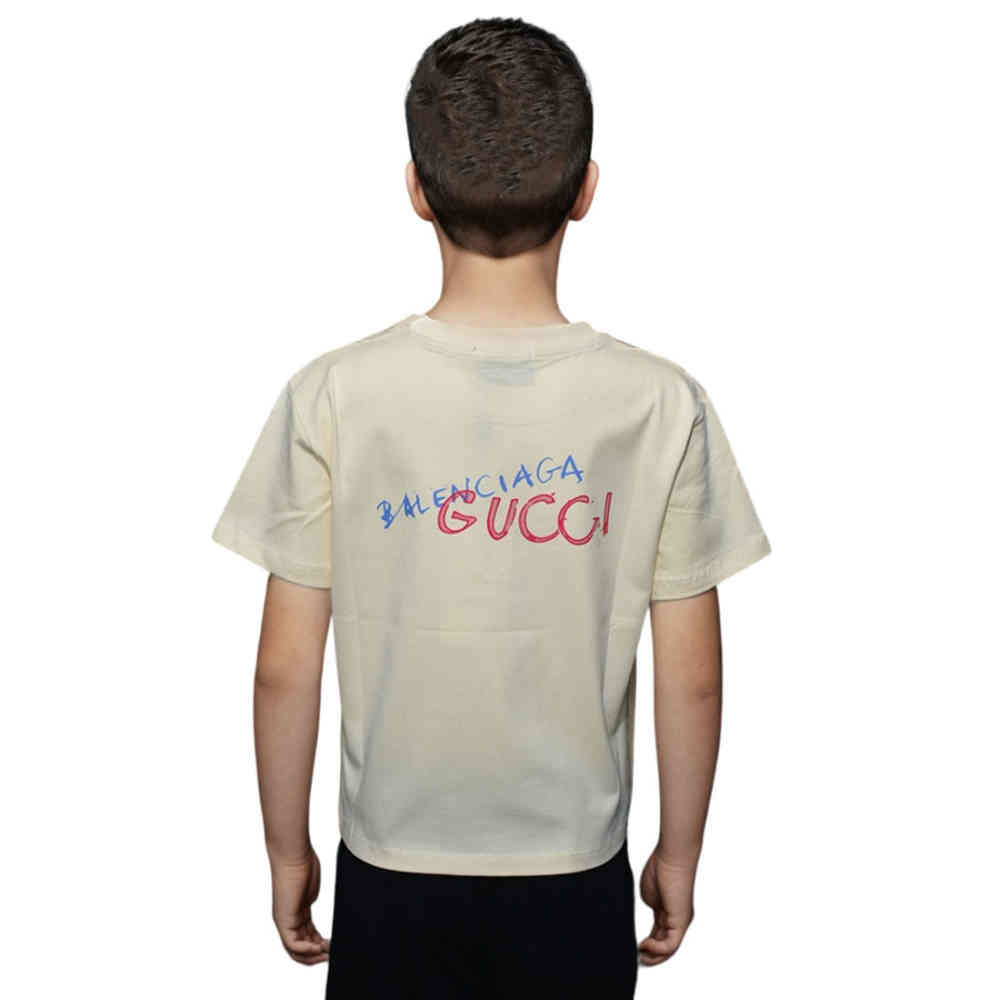 Gucci Cream Premium Quality Kid's T-shirt-1