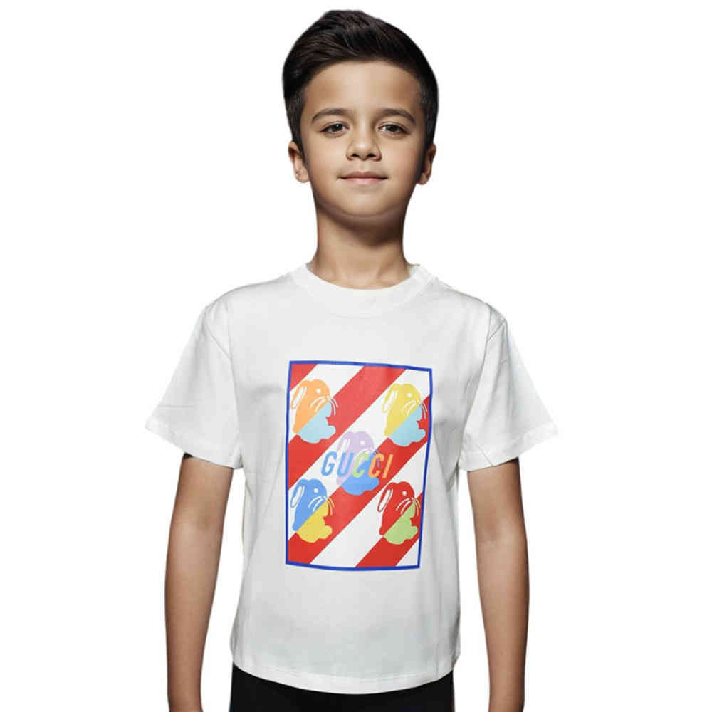White Gucci Black Premium Quality Kids T-shirt