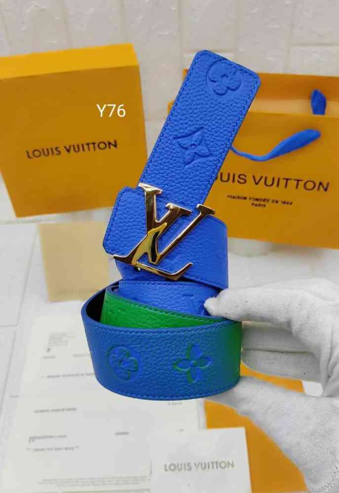 Louis Vuitton Blue Premium Quality Belt-thumb-2