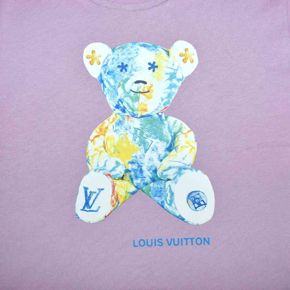 Louis Vuitton Purple Premium Teddy Print Kids T-shirt-thumb-3
