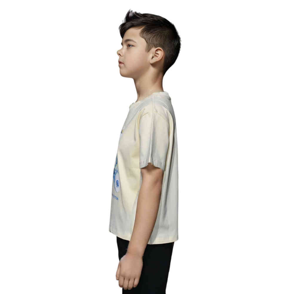 Louis Vuitton Cream Premium Teddy Print Kids T-shirt-2
