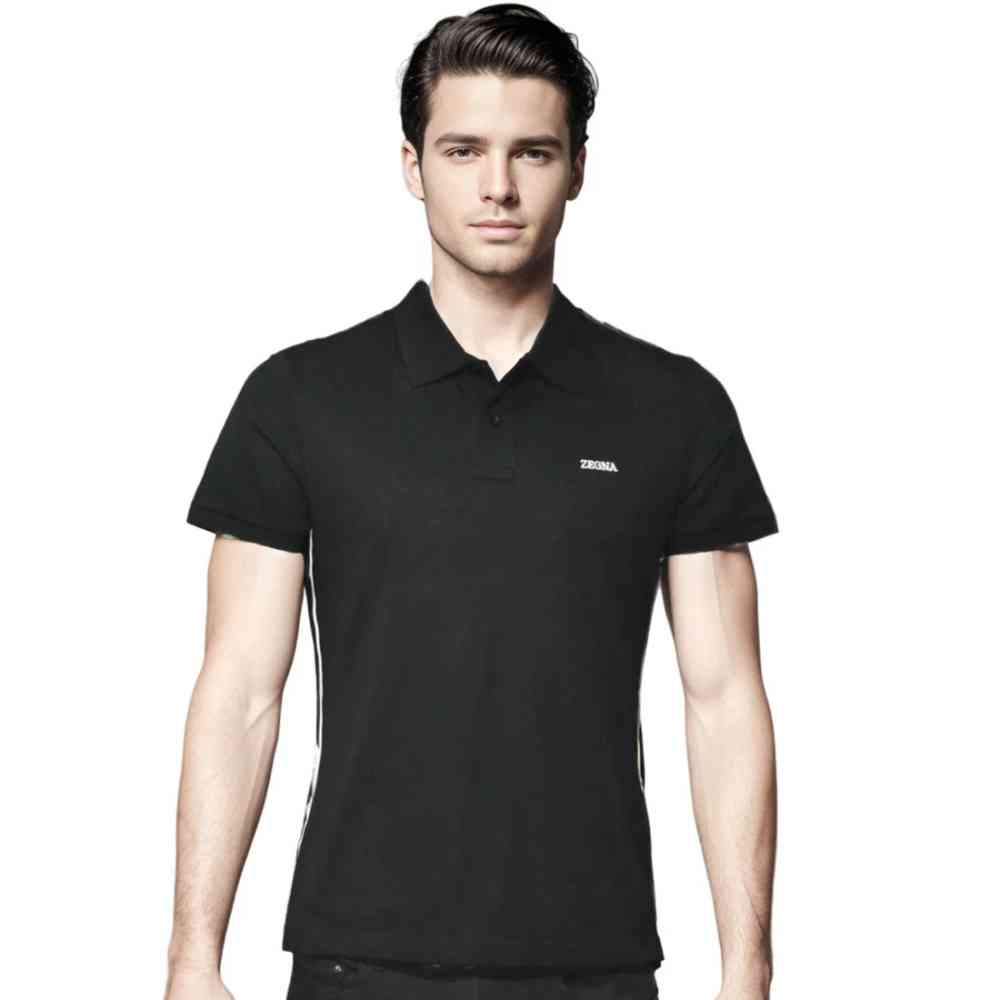 Black Zegna White Premium Quality Short Sleeve T-shirt