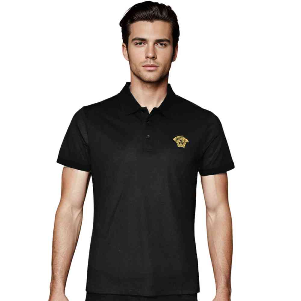 Black Versace White Premium Quality Polo T-shirt
