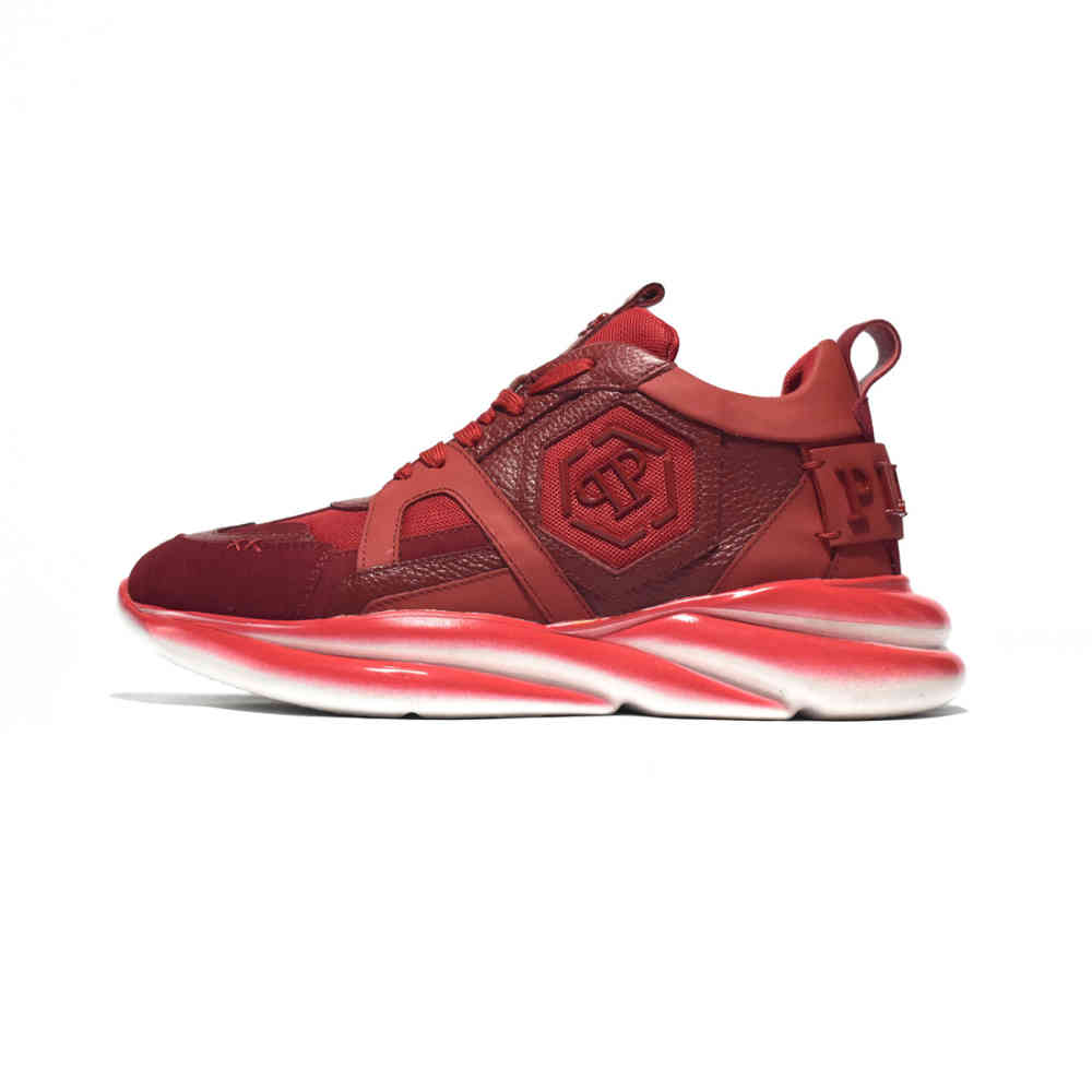 Red Philipp Plein Black Premium Quality Sneakers