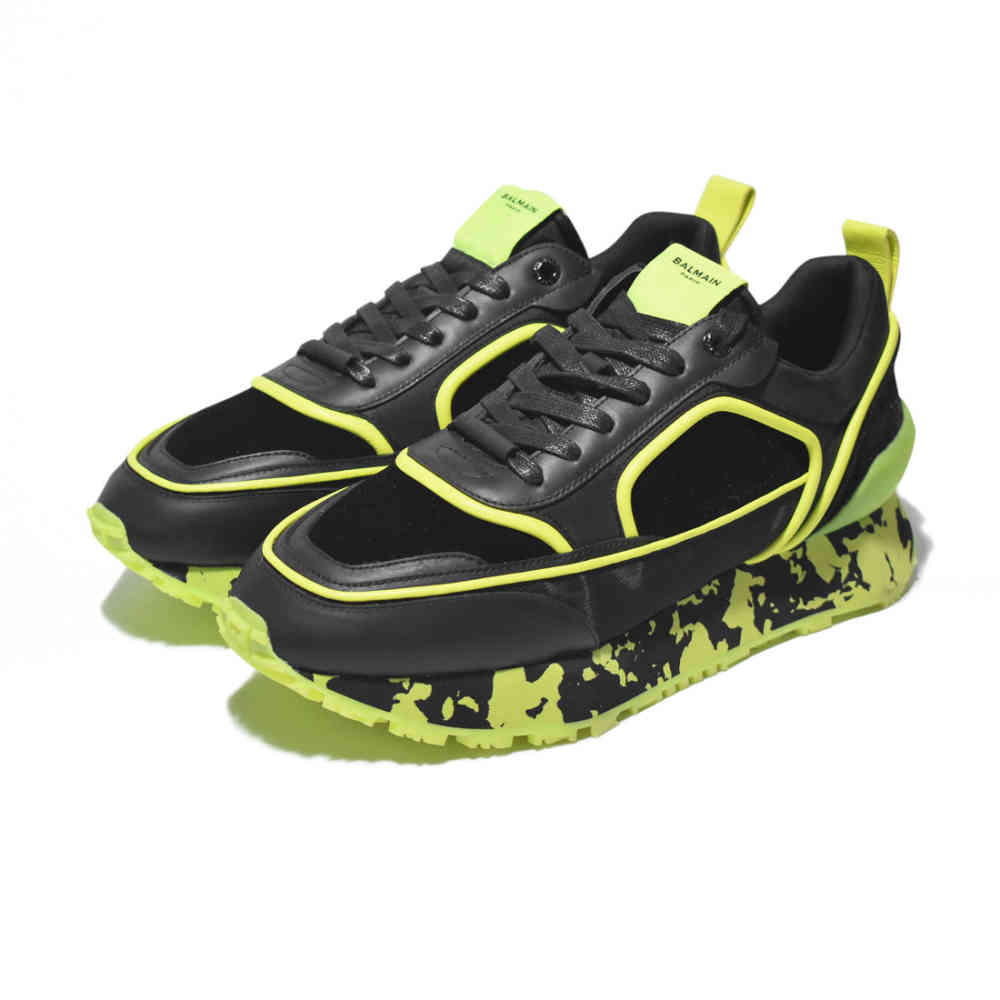 Balmain Black & Green Premium Quality Sneakers-thumb-2