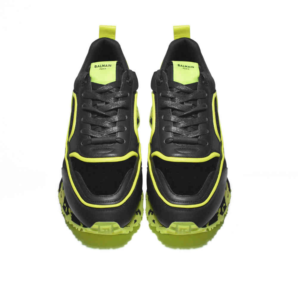 Balmain Black & Green Premium Quality Sneakers-thumb-3
