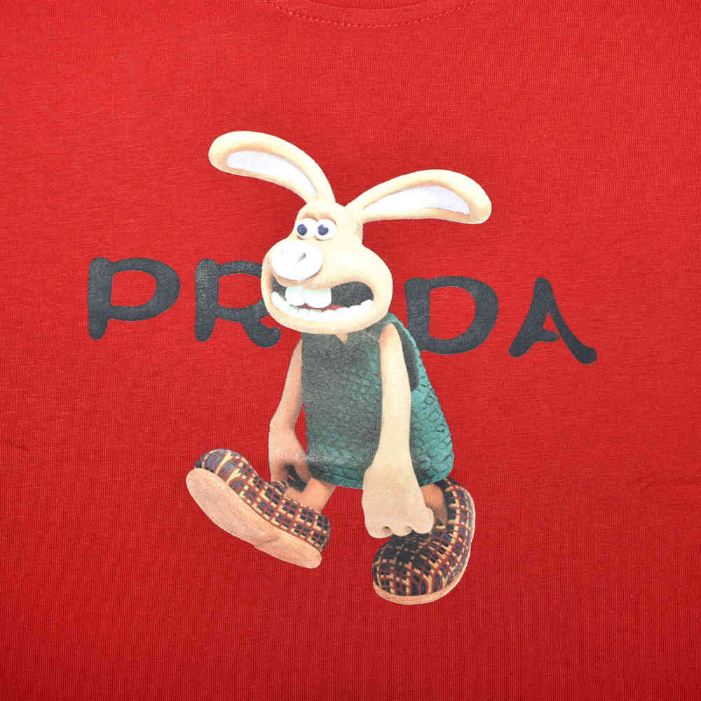 Prada Bunny Print Red Premium Kids T-shirt-3