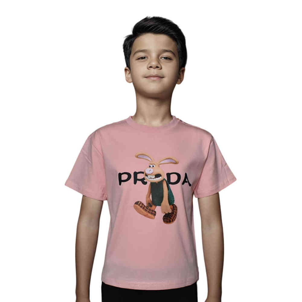 Pink Prada Bunny Print Red Premium Kids T-shirt