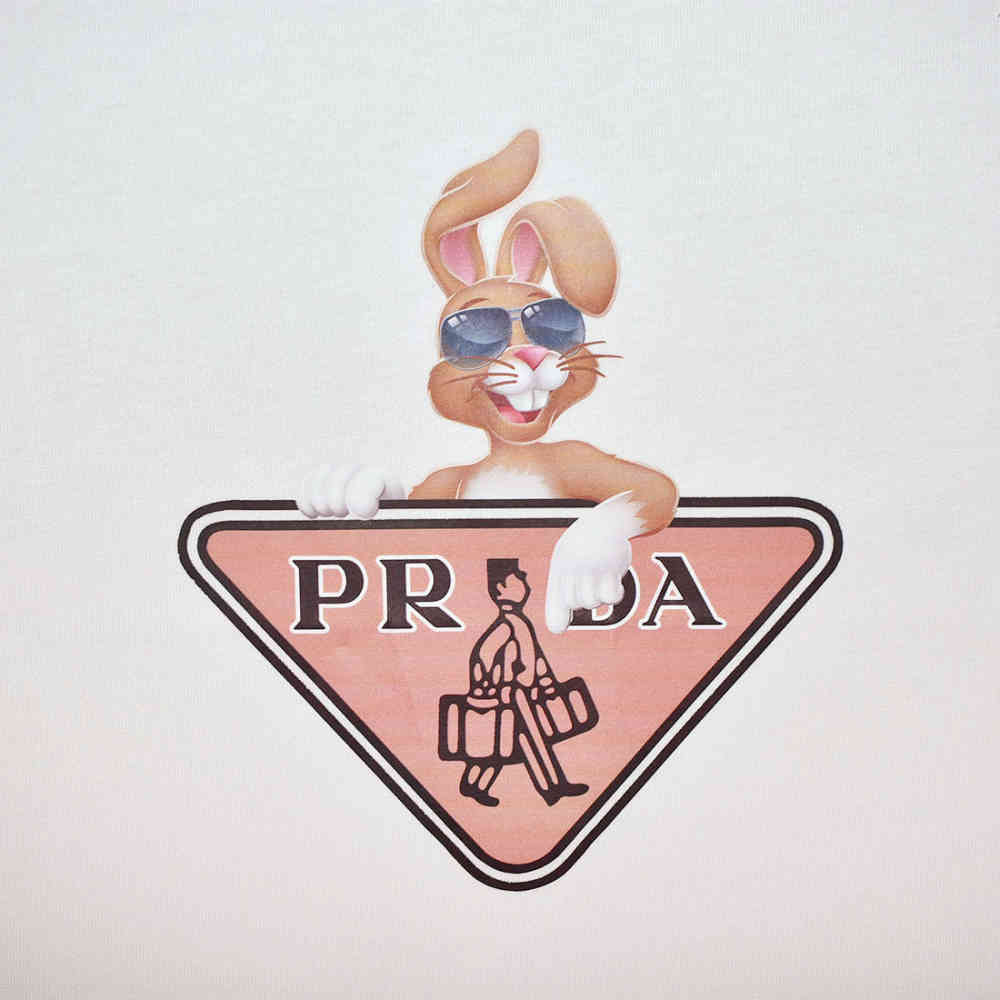 Prada Logo Print White Premium Kids T-shirt-3