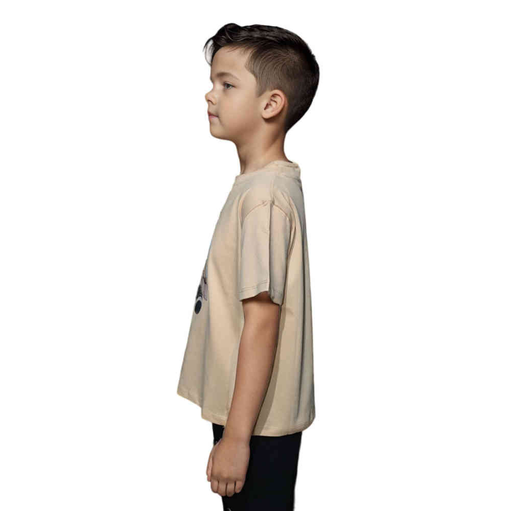 Fendi Teddy Print Brown Premium Kids T-shirt-thumb-2
