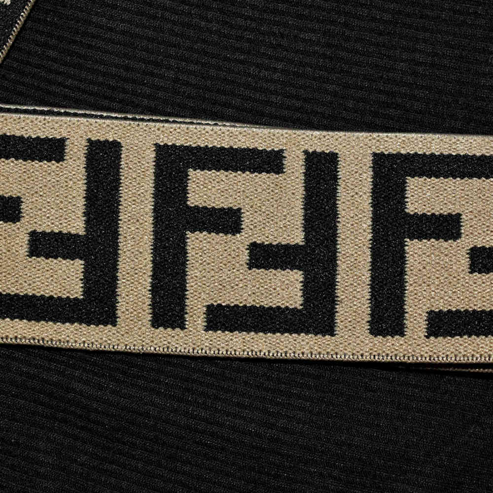 Fendi logo Printed Black Premium Girls Co-ord Set-thumb-3