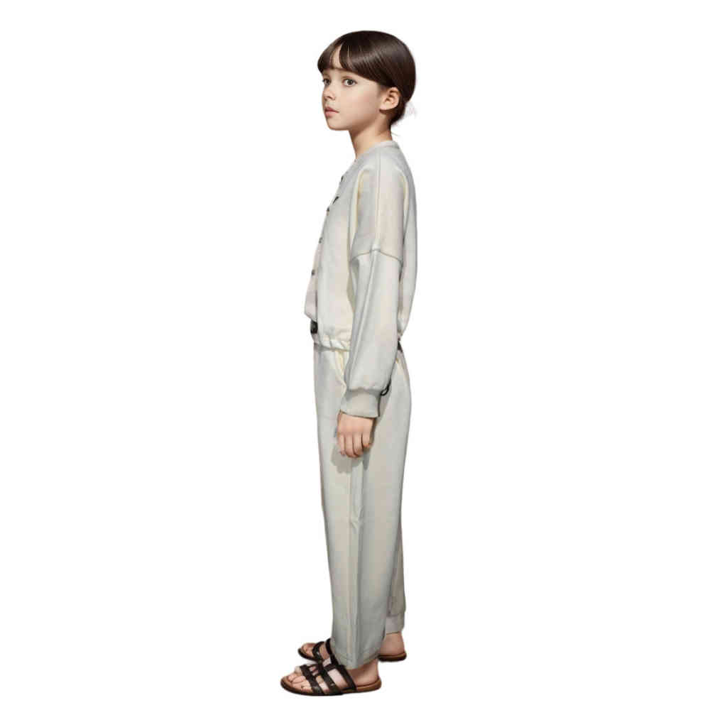 YSL Cream Premium Girls Co-ord Set-2