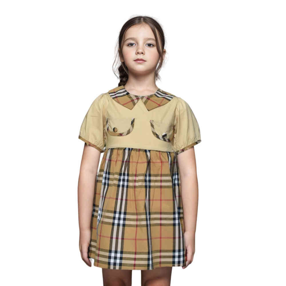 Brown Burberry White Premium Quality Dress