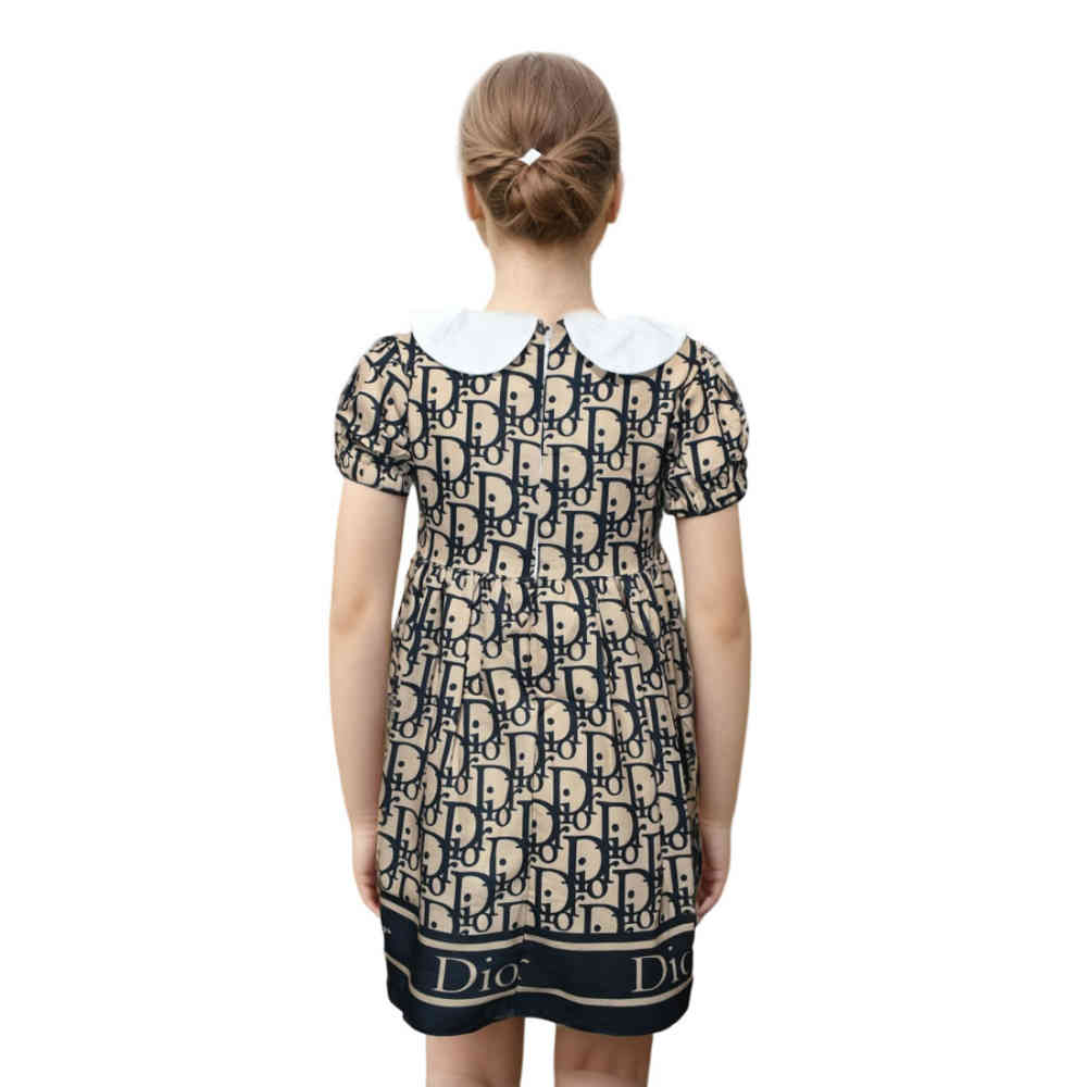 Dior Brown Premium Quality Girls Dress-1