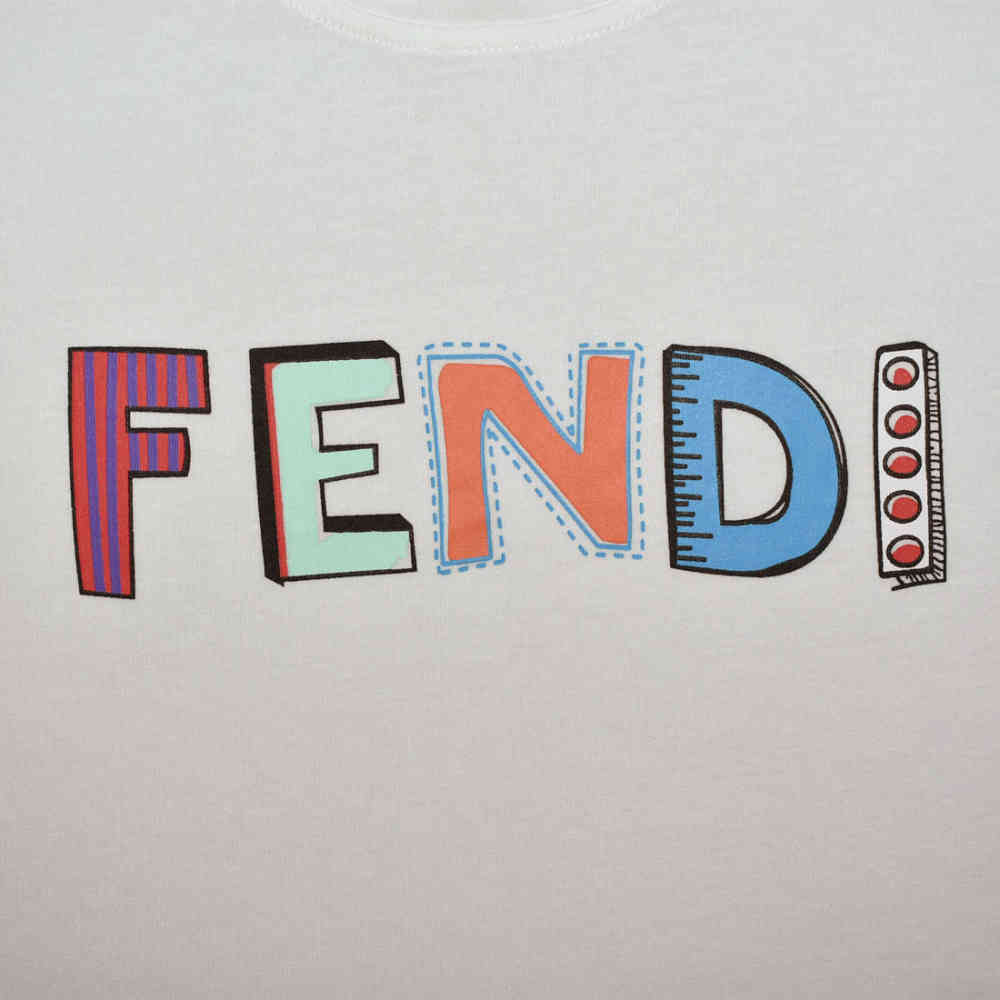 Fendi Printed White Premium Girls Co-ord Set-3