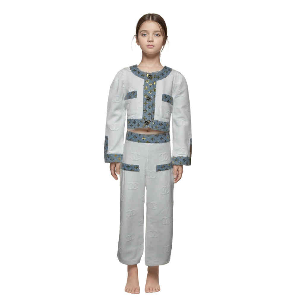 White Chanel Black Premium Quality Girls Co-ord Set