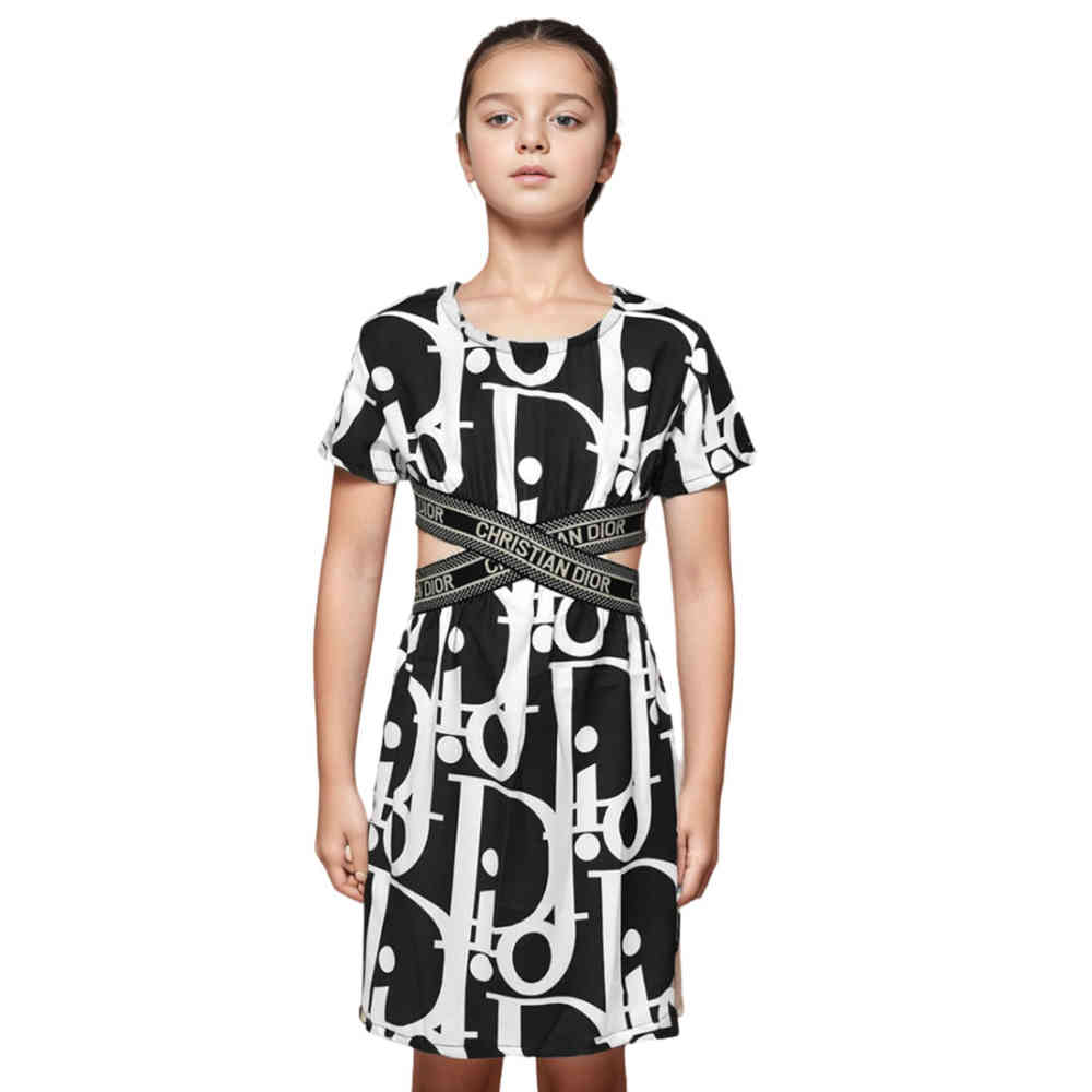 Brown Dior Black Premium Girls Dress