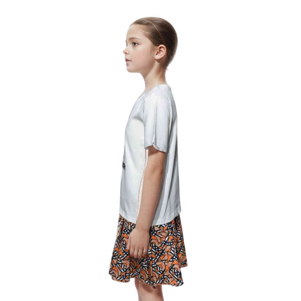 Burberry Round-Neck White Premium Girls Co-ord Set-2