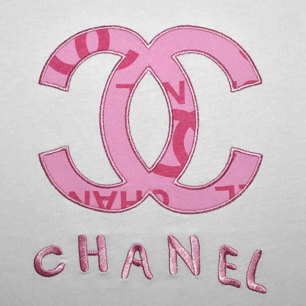 Chanel Embroidered logo Pink Premium Girls Co-ord Set-thumb-3