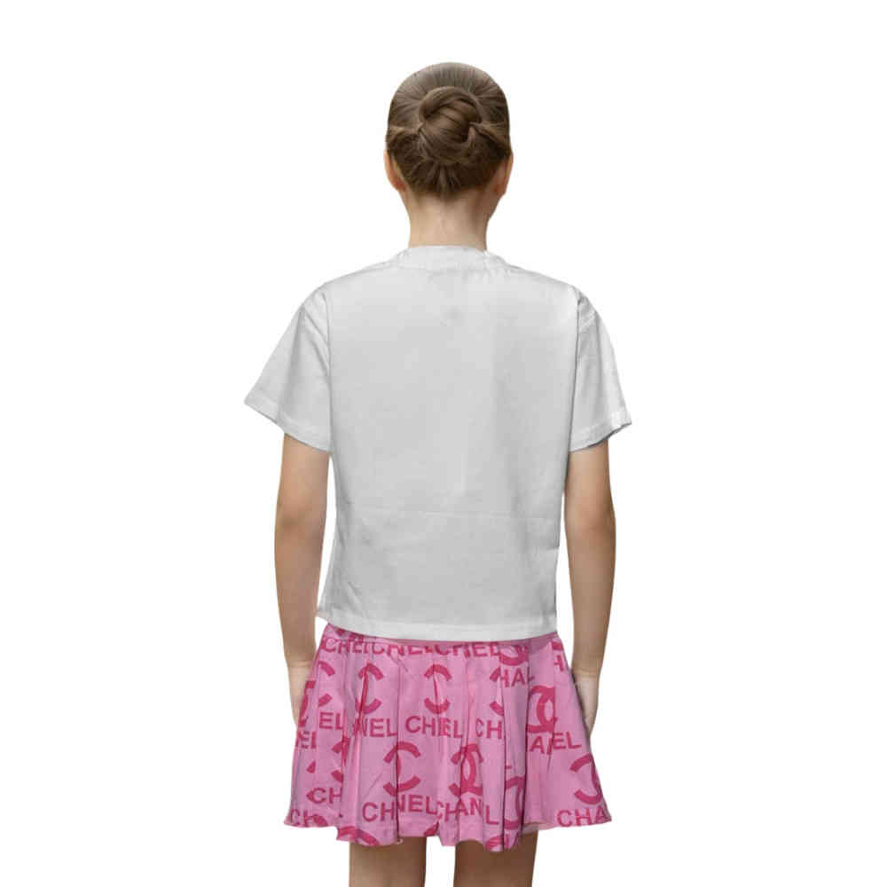Chanel Embroidered logo Pink Premium Girls Co-ord Set-thumb-1