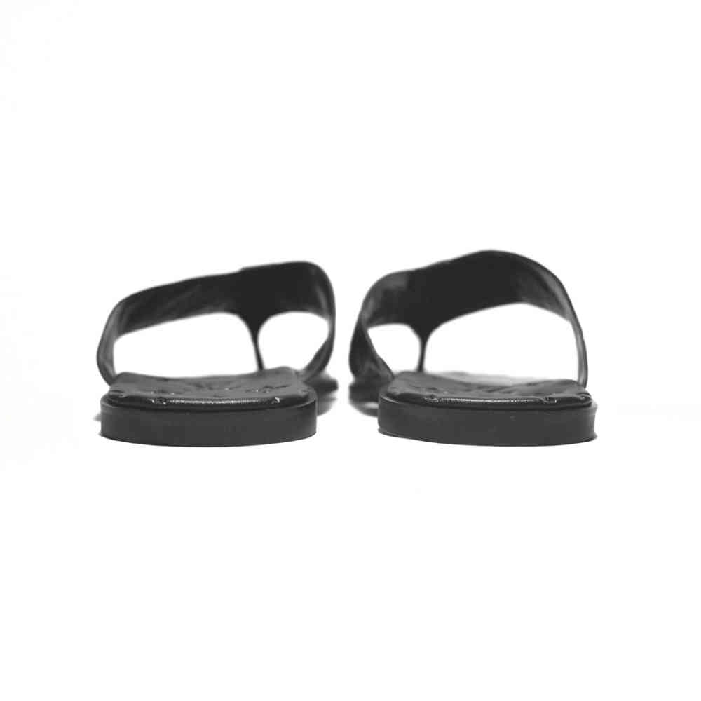 Louis Vuitton Black Premium Leather Mens Flip-flops-4