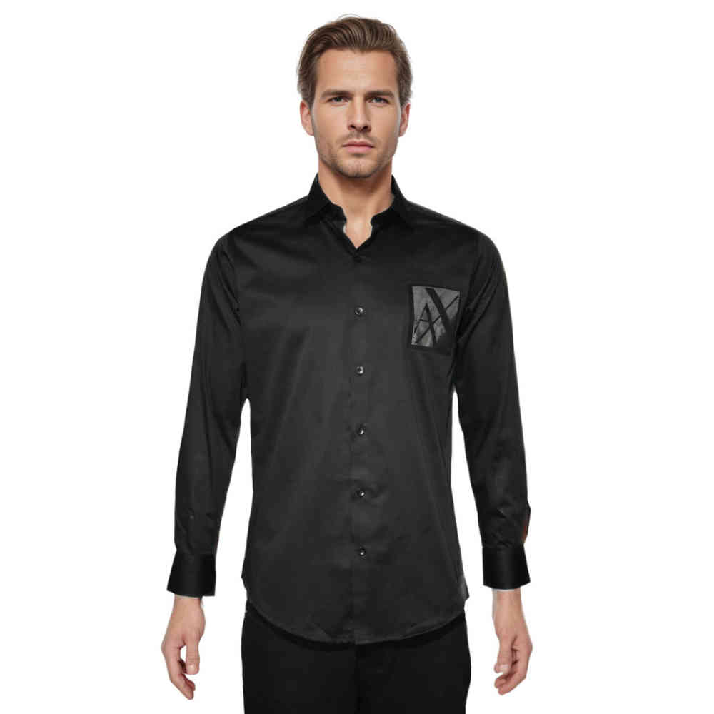 Armani Exchange Black Premium Pocket Logo Shirt-6