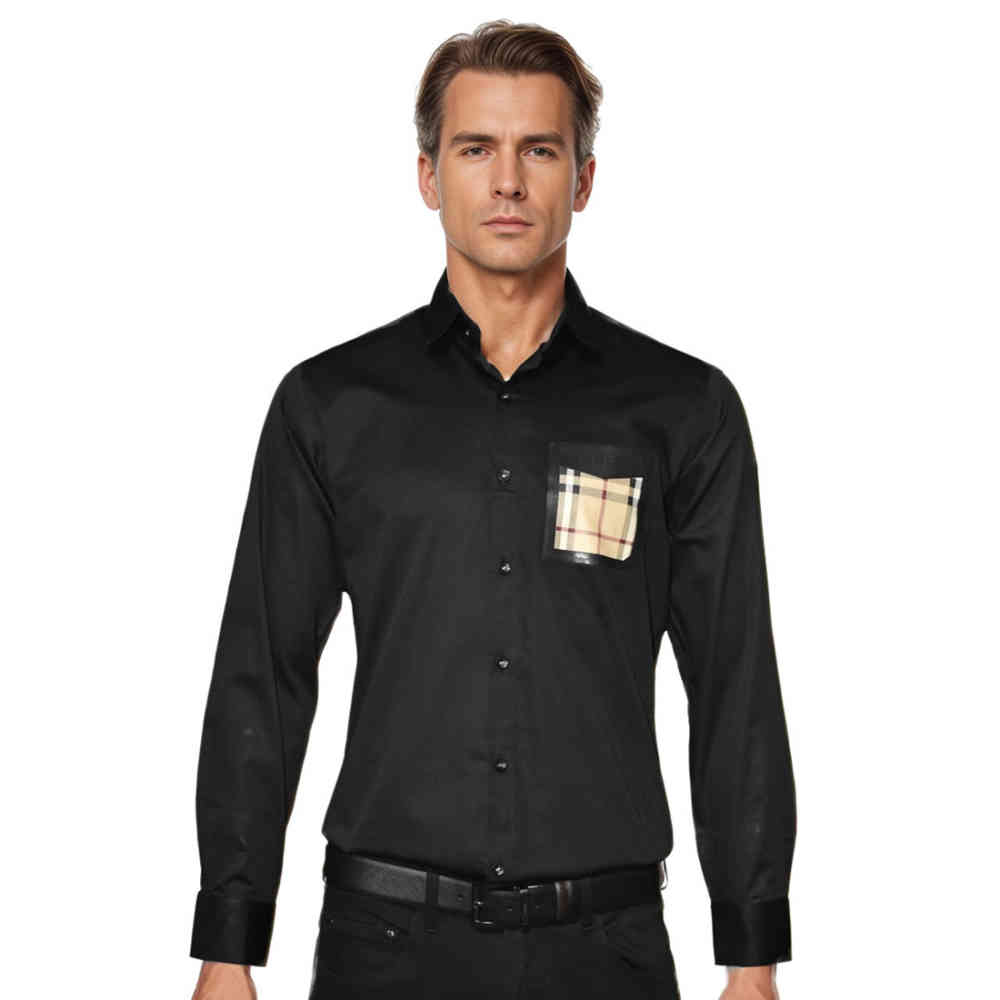 Black Burberry Pocket Logo White Premium Quality Shirt