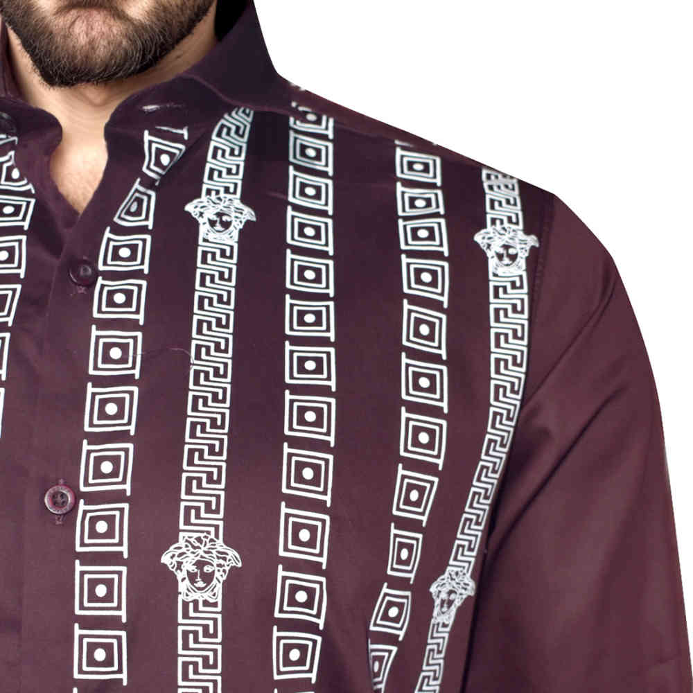 Versace Wine Logo Printed Premium Quality Shirt-4